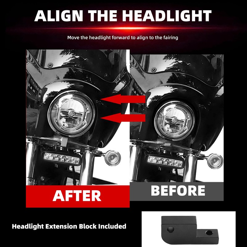 FATECIM Headlight Fairing with 15'' Smoke Windshield Windscreen for Harley
