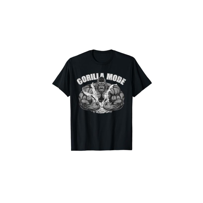 Gorilla Mode Gym Ape Fitness Trainer Swole Monkey T-Shirt, black