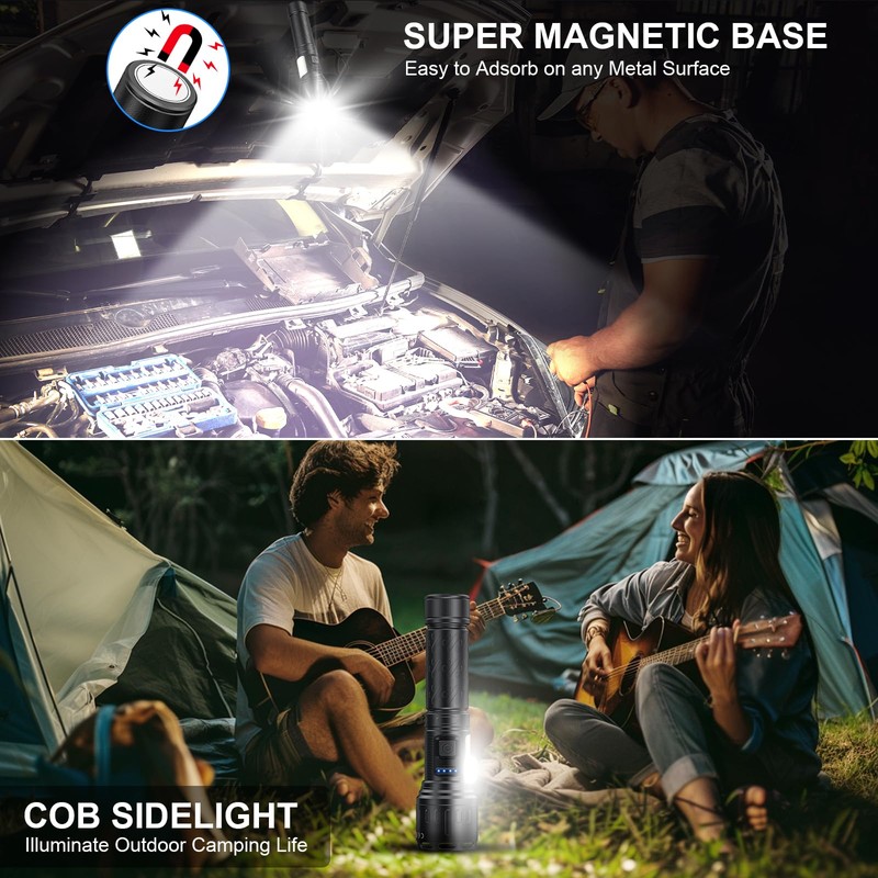 Banral Rechargeable Magnetic Flashlights High Lumens, Super Bright LED Powerful