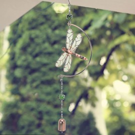 CHICIRIS Decoración de Campanillas de Viento de Libélula, Campanillas de Viento de Libélula, Adornos Colgantes de Hierro con Hermosa Melodía Impermeable para Decoración del Hogar