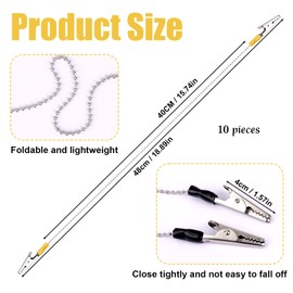 Tinoaly 10pcs Dental Bib Holder Clips, 48cm/18.89in Bib Holders with Napkin Chain Neck Chains Lanyard with Alligator Clips for Restaurant Dental Clinics Dentists Face Cover (5 Colors)