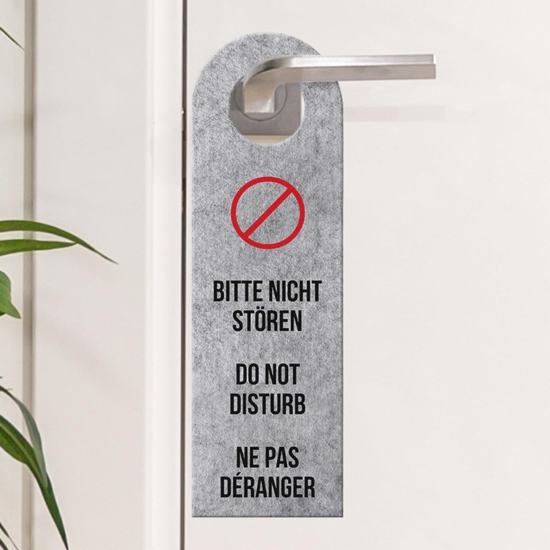 Please do not disturb or please clean room language door