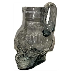 Hand Blown Glass Skull Mug with Handle, 33.8 oz Capacity, Limited Edition (1000ml)