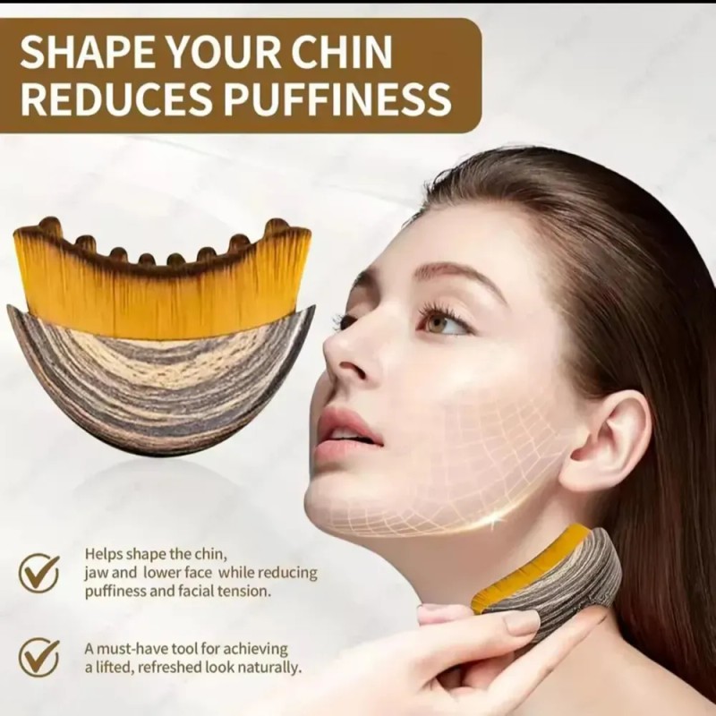Cepillo facial hipoalergénico de drenaje linfático, con mango ergonómico