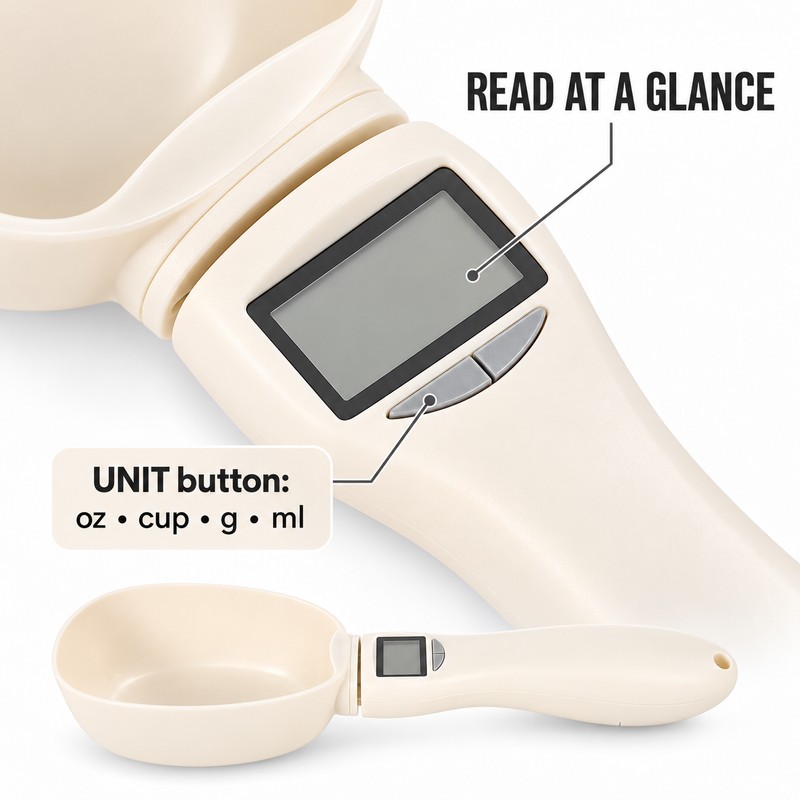 Digital Food Measuring Spoon Scale with LED Display 28.2 oz