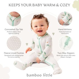 Bamboo Little Turtle Soft Baby Footie Pajamas, Baby Clothes, Newborn Sleepers, 95% Viscose and 5% Spandex, 9-12 Months