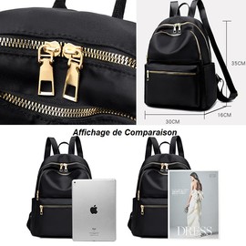 Narunii Women's Small Backpack, Women's Shoulder Bag, Casual City Backpack, Waterproof Backpack, Anti-Theft Backpack, Daypacks, Women's for Travel, School, Work, Black (black-3)