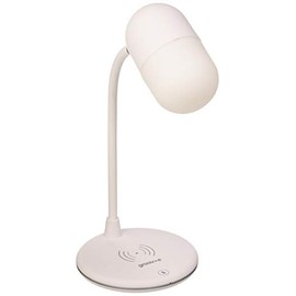 Groov-e Apollo Touch Control LED Desk Lamp with Built-in Wireless Charger & Bluetooth Speaker - White (GV-WC02)
