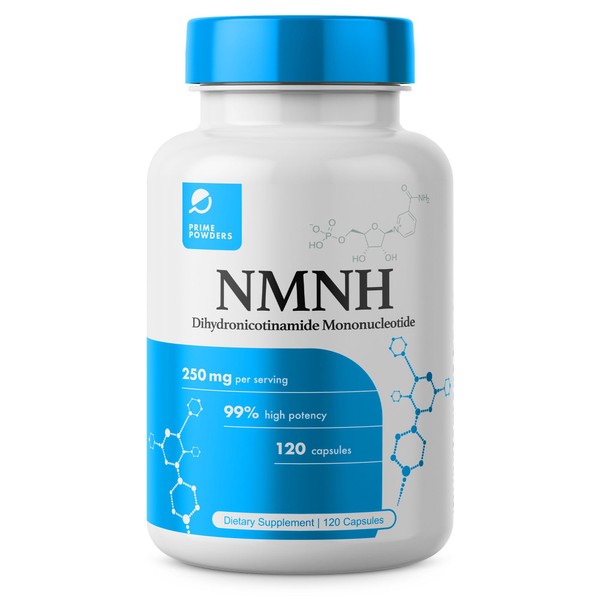 Prime Powders NMNH: Dihydronicotinamide Mononucleotide (120 Capsules) NAD+ Support NR