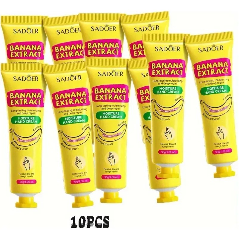 Set 10 Cremas De Manos Banana Hidratantes Viaje