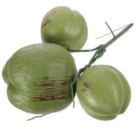 HOOTNEE 1 Bunch Artificial Coconut Fruits Photo Prop Hawaiian Coconut Prop Coconut Potato Props Simulation Food Creative Fruit Ornament Fruit Model Fake Fruit Plastic Coconut Leaf Banquet