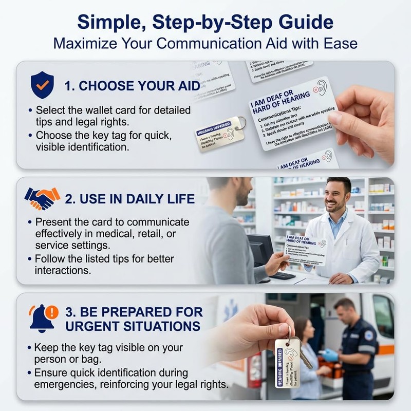 Hard of Hearing Deaf Awareness Hearing Impairment Wallet Card and