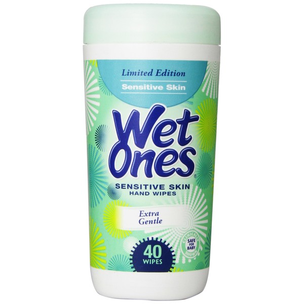 Wet Ones Sensitive Skin Hand Wipes, Extra Gentle, 40 ct