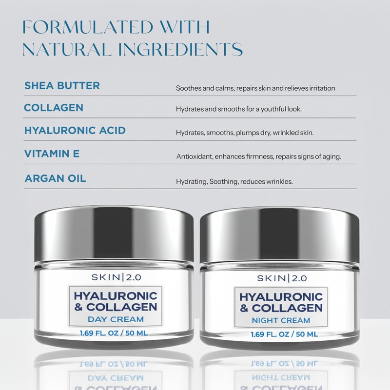 Skin 2.0 Hyaluronic Acid & Collagen Face Moisturizer – Deep