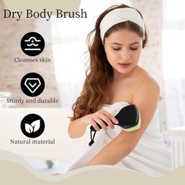 DEBETOOL Cepillo corporal para cepillar en seco para exfoliar, cepillo de drenaje linfático natural de cerdas de jabalí para el cuidado corporal, elimina la piel escamosa y mejora la circulación