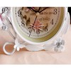 SWEET HOME Small White Table Top Clock Iron Rustic Home