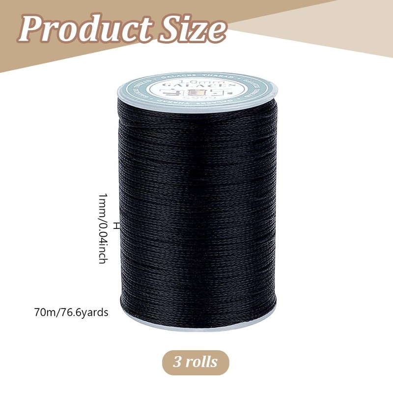 WEBEEDY 210 m Leather Sewing Thread, Waxed Yarn, Long Sewing