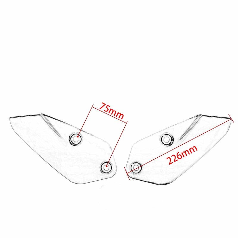 Midimttop Motorcycle Side Windshield Windscreen Side Panel Deflector Airflow Hand