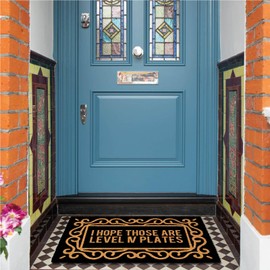 bouulm I Hope Those are Level Iv Plates 30"x18" Outdoor Door Mats for Front Door Outside Entry Doormats for Entrance Way Outdoors Holiday Funny Welcome Mats Indoor with Rubber Backing