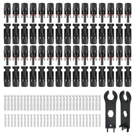 LEPITERY MC4 Solar Connectors 30 Pairs/60pcs Solar Panel Cable Connectors Waterproof IP67 1000V 30A Male/Female Connector with 2 Pack Wrenches