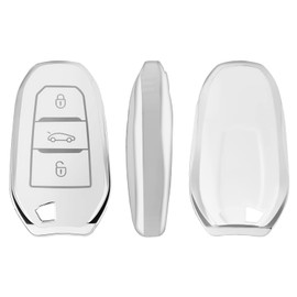 OFFCURVE Car key case, key cover, key case, protective cover, 3 buttons, fits Peugeot 3008 5008 208 308 408 508 307 Citroen C1 C3 C4 C5 Grand Picasso DS3 DS5 Cactus C3XR