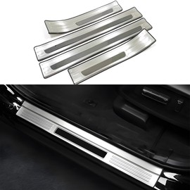 KEALAS 4 PCS Stainless Steel Chrome Silver Door Sill Protector Trims for Honda CRV 2023 2024 2025,Outside Door Sill Scuff Plate Guard Cover Trim Door Sill Decorative Decals