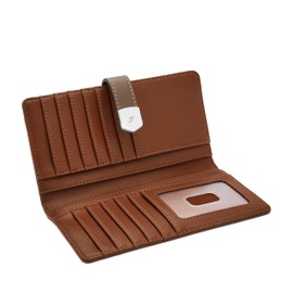 Cartera Plegable Fossil SL10036793 Lennox de piel en tono gris para mujer