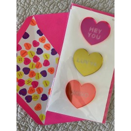 Papyrus  FABULOUS Papyrus Valentine's Day Card | Acrylic Neon 3D Hearts Luv Ya NEW