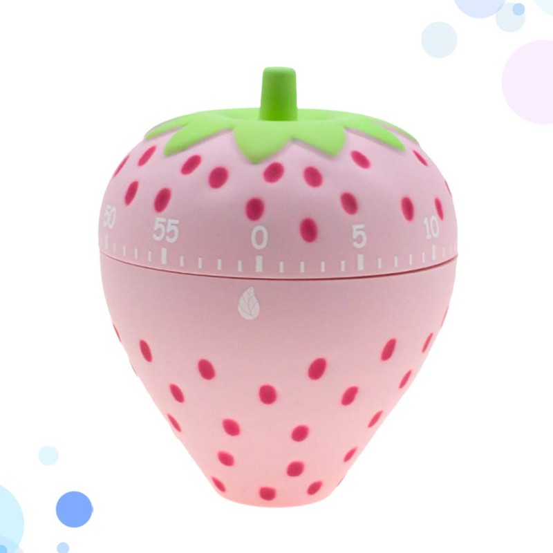 UPKOCH Strawberry Kitchen Timer Mechanical 60-Minute Countdown Timer Pink for
