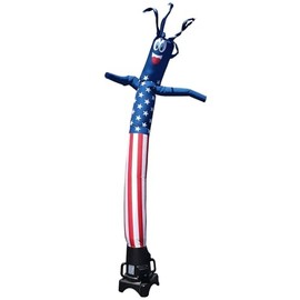 American Flag USA 6' Foot Tall Inflatable Tube Man Air Powered Waving Puppet, Air Blower Motor Included Dancer by Feather Flag Nation (American, 6 FT)