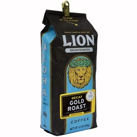 Lion Coffee, Swiss Water DECAF, Gold Roast, Ground, 10 Ounce Bag