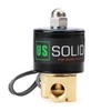 U.S. Solid 1/4" Brass Electric Solenoid Valve 24VDC Normally Closed
