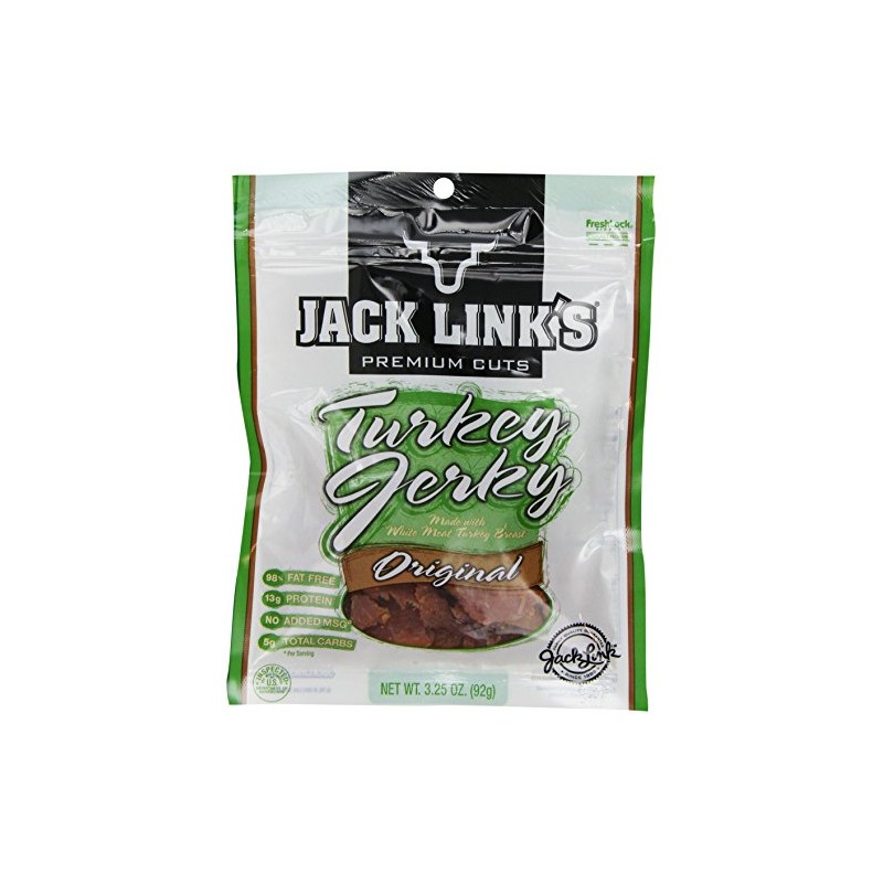 Jack Link's, Original Turkey Jerky, 3.25oz Bag (Pack of 4)