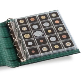 Lighthouse - ENCAP Clear Coin Pages for Storage of Coins in Capsules, Holds 20 14-41 mm Coins in QUADRUM Capsules