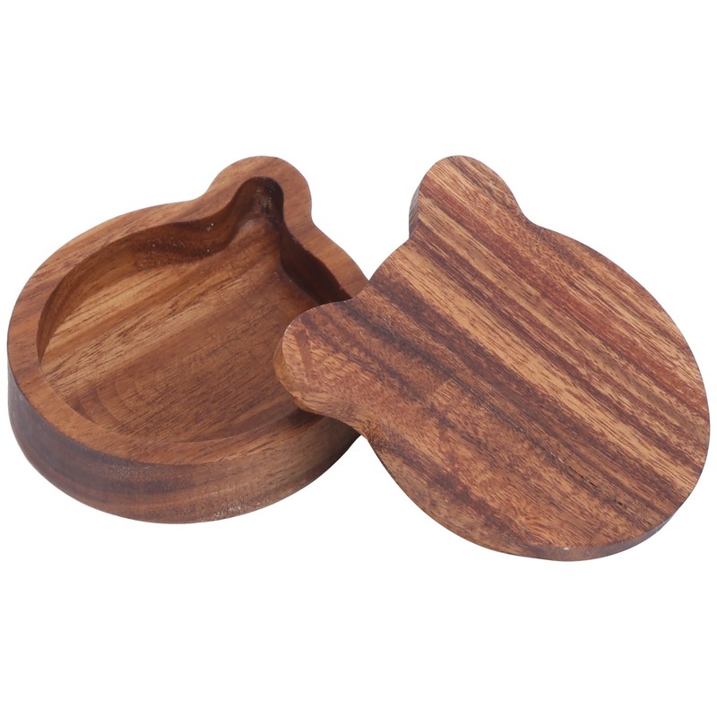 Guitar Pick Box Sapele Wood Cartoon Bear Instrument Accessories Storage