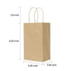 Oikss 100 Pack 5.25x3.25x8.25 Inch Small Plain Natural Kraft Paper