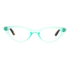Womens Magnified Reading Glasses Cateye Fashion Frames Spring Hinge Mint +1.50