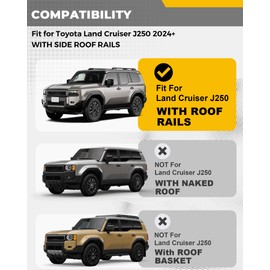 EZREXPM 265LBS Lockable Cross Bars Roof Rack Fit for Toyota Land Cruiser J250 2024 2025 Aluminum Crossbars Cargo Bar Luggage Carrier Rooftop Accessories, for Storage Bag Kayak Snowboard Canoe Bike