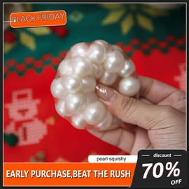 Angerbaby 【Black Friday Deal】2025 Plus Size Pearl Squishy Ball White Noise Maker - Perfect Stress Relief Toy  - Decompression Ball taba squishy - Color: White-1 pack