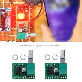 The Lord of the Tools 4PCS PAM8403 Stereo Audio Power Amplifier Modules Mini 3W+3W DC 5V Audio Amplifier Handy Digital Power Amp Module Board for DIY Portable