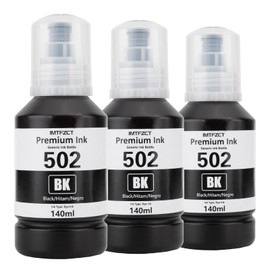 imtfzct Compatible 502 Black Ink Refill Bottles for ET-3760 ET2760 ET2750 ET-4760 ET-2850 ET-15000 ST-4000 ST-2000 ET-3710 ET-3850 ET-3750 ET-4850 ET4750 ET2700 ST3000 ET3700 Printer