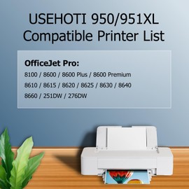 USEHOTI 950XL 951XL Compatible for HP 950 951 Ink Cartridges Combo Pack Work with HP OfficeJet Pro 8600 8610 8620 8100 8630 8660 8640 8615 8625 251DW 276DW (Black Cyan Magenta Yellow, 4 XL Pack)