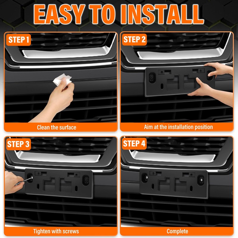 ABS Front License Plate Holder Compatible with 2021 Nissan Rogue,