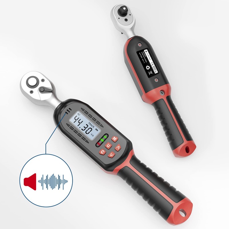 VANPO 3/8 Inch Digital Torque Wrench with Preset Values, 2.2-44.3