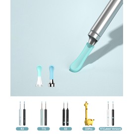 Bebird Ear Cleaner Replacement Tips, 8 Pieces Waterproof Silicone Ear Spoon for Ear Wax Removal Endoscope, BEBIRD Original Ear Cleaner Tips Set for W3/R3/T15/X3/D3Pro/R1 (New Spiral Structure)