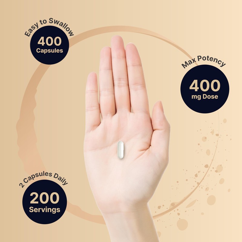 Double Strength L Theanine 400mg, 400 Capsules | Max Potency