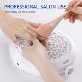 BQAN Nail Dust Collector, 80W Powerful Adjustable Extractor with Brush and 2 Reusable Filters, Nail Vacuum Dust Collector for Acrylic Gel Nail Polishing, Salon & Home