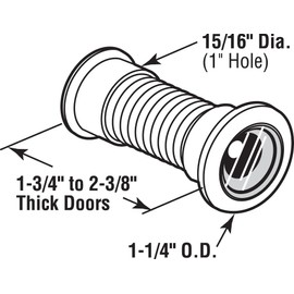 Prime-Line Products U 9896 Prime Line Door Viewer, 130 Deg, 15/16 in Dia, Die Cast/Glass Lens, 130º, Brass