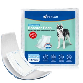 Pet Soft Disposable Dog Nappy Liners, Pack of 40, Dog Nappy Liners for Male and Female Dogs, with Leak-Proof Protection, Highly Absorbent Dog Liners, Booster Pads for Dog Nappies (XL-40)