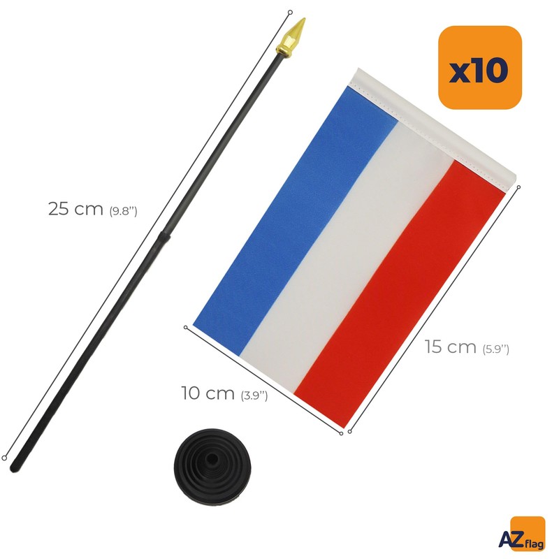 AZ FLAG Pack of 10 Mini Luxembourg Table Flags 6"